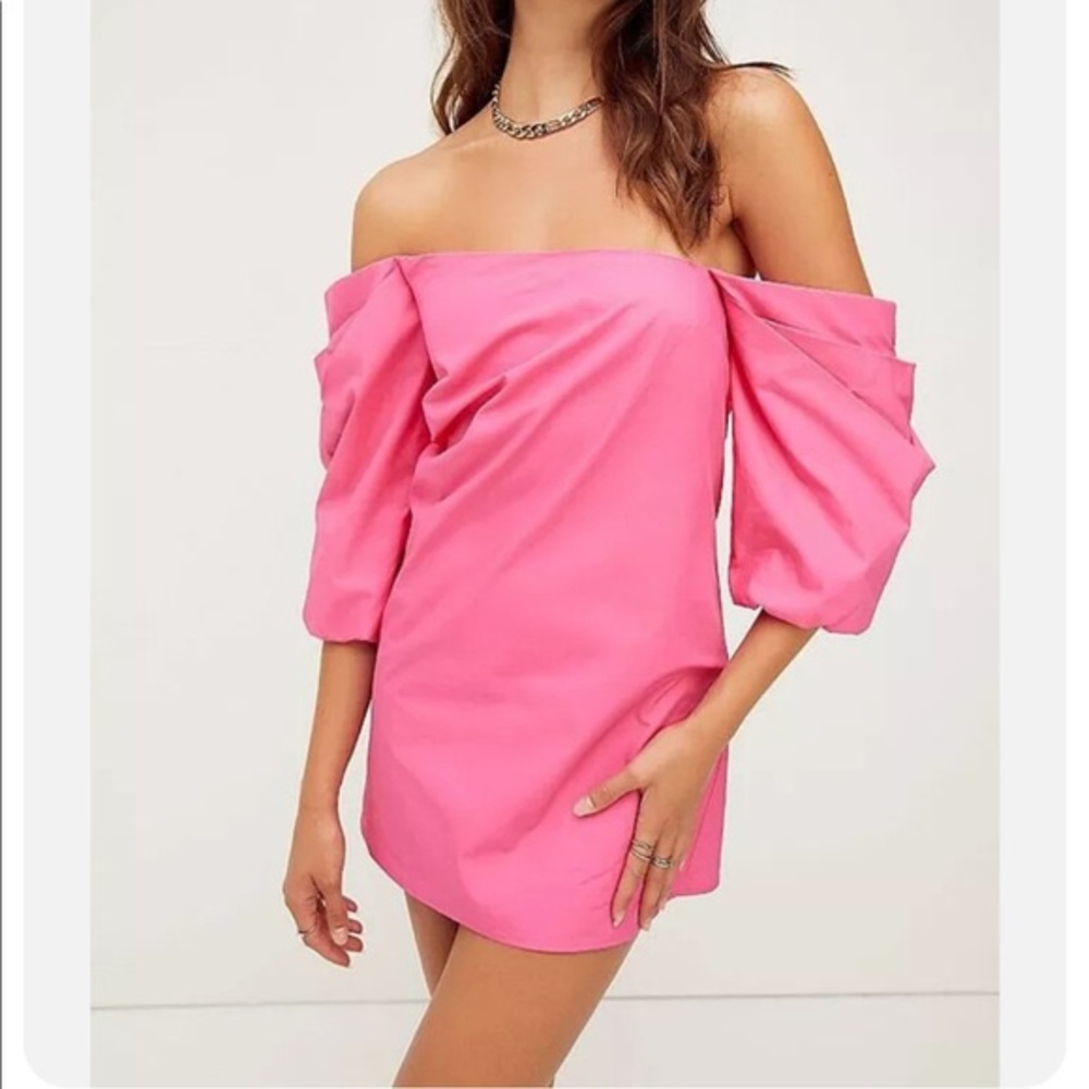 Anthropologie Mare Mare Pink Off Shoulder Mini Dress